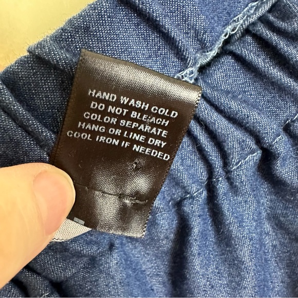 SEE YOU MONDAY Chambray Dress off the shoulder with colorful tassel trim, Size M - Picture 5 of 6